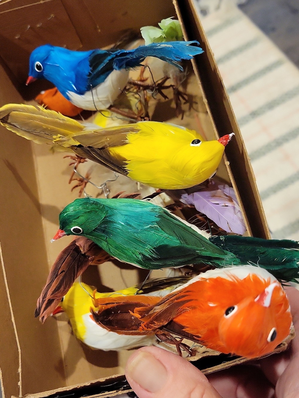 Birds For Christmas Wreaths,Trees..Vintage,assorted,lot Of 10,guc